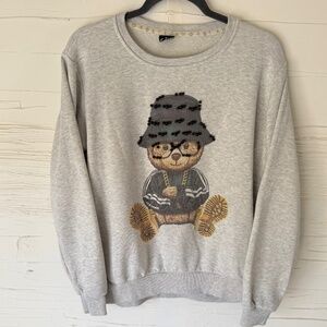 Dom Rebel x X-Trap Iconic Teddy Bear Print Crew Neck Sweater | Size Large